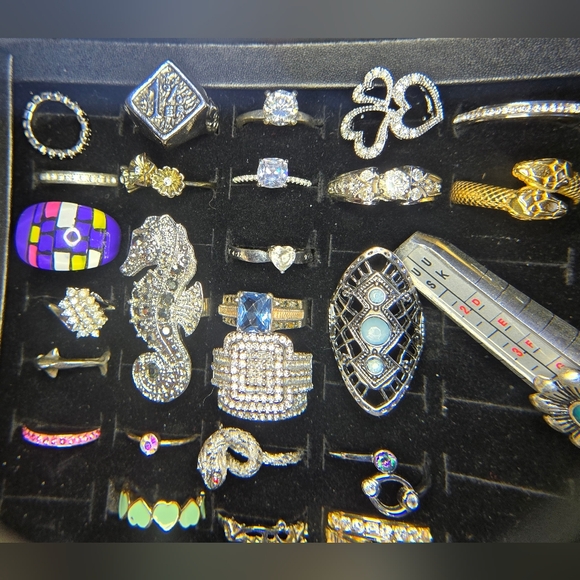 Jewelry - Silvertone And Goldtone Rings